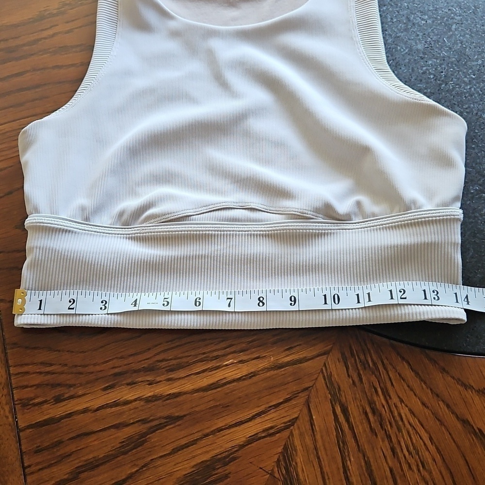 Lululemon White Kick Serve High Coverage Long Line Bra Size 10 - Picture 16 of 16